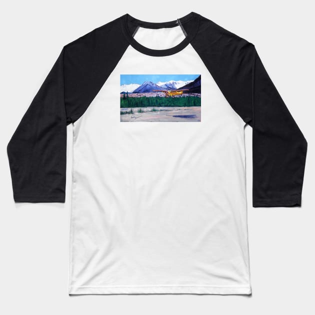 Wrangell Mountain Landing Baseball T-Shirt by realartisbetter